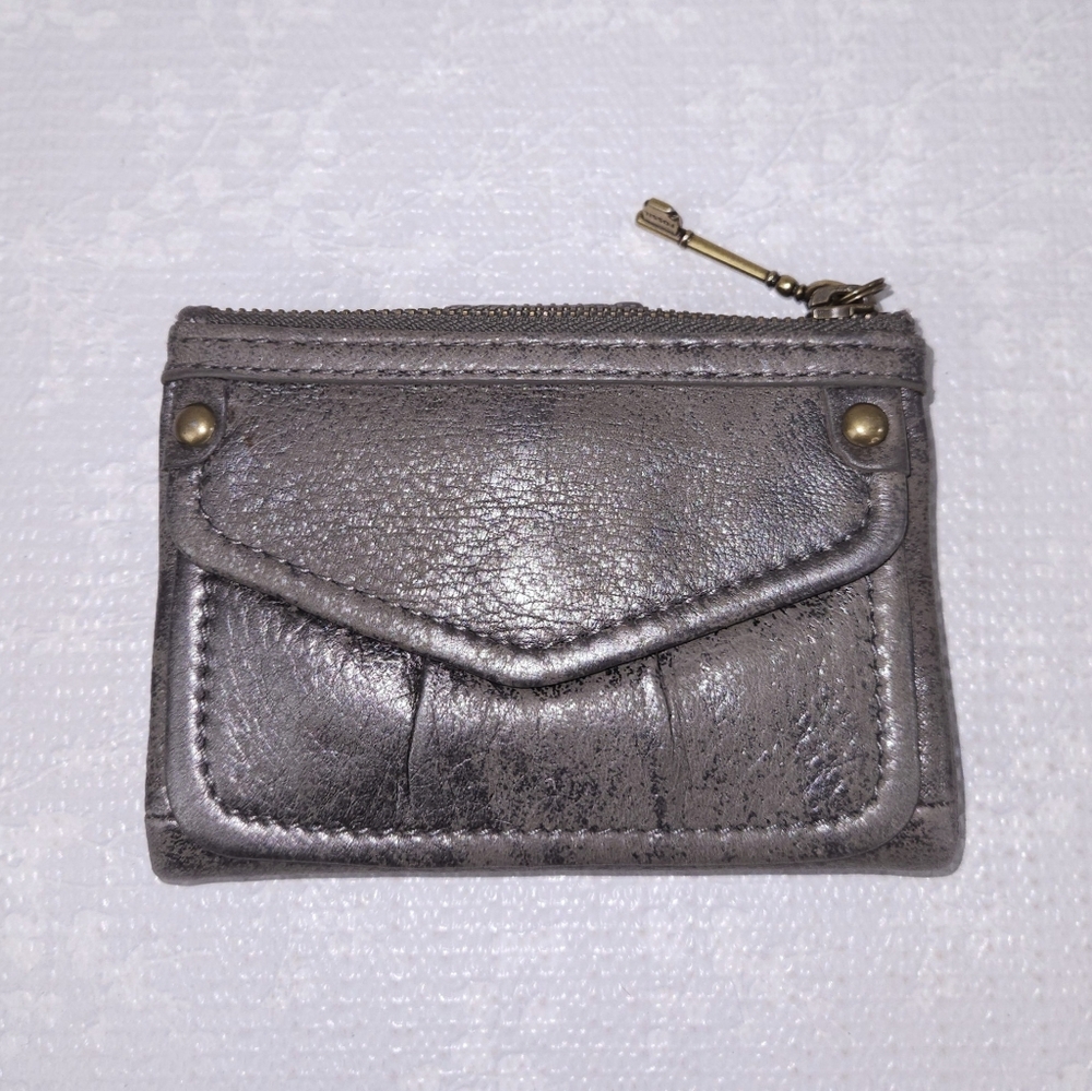 FOSSIL Metallic Distressed Leather Wallet